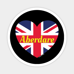 Aberdare Wales UK British Flag Heart Magnet